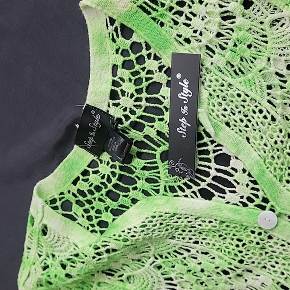 Step In Style Crocheted Tunic Swim Coverup Top Size Medium - Picture 7 of 9